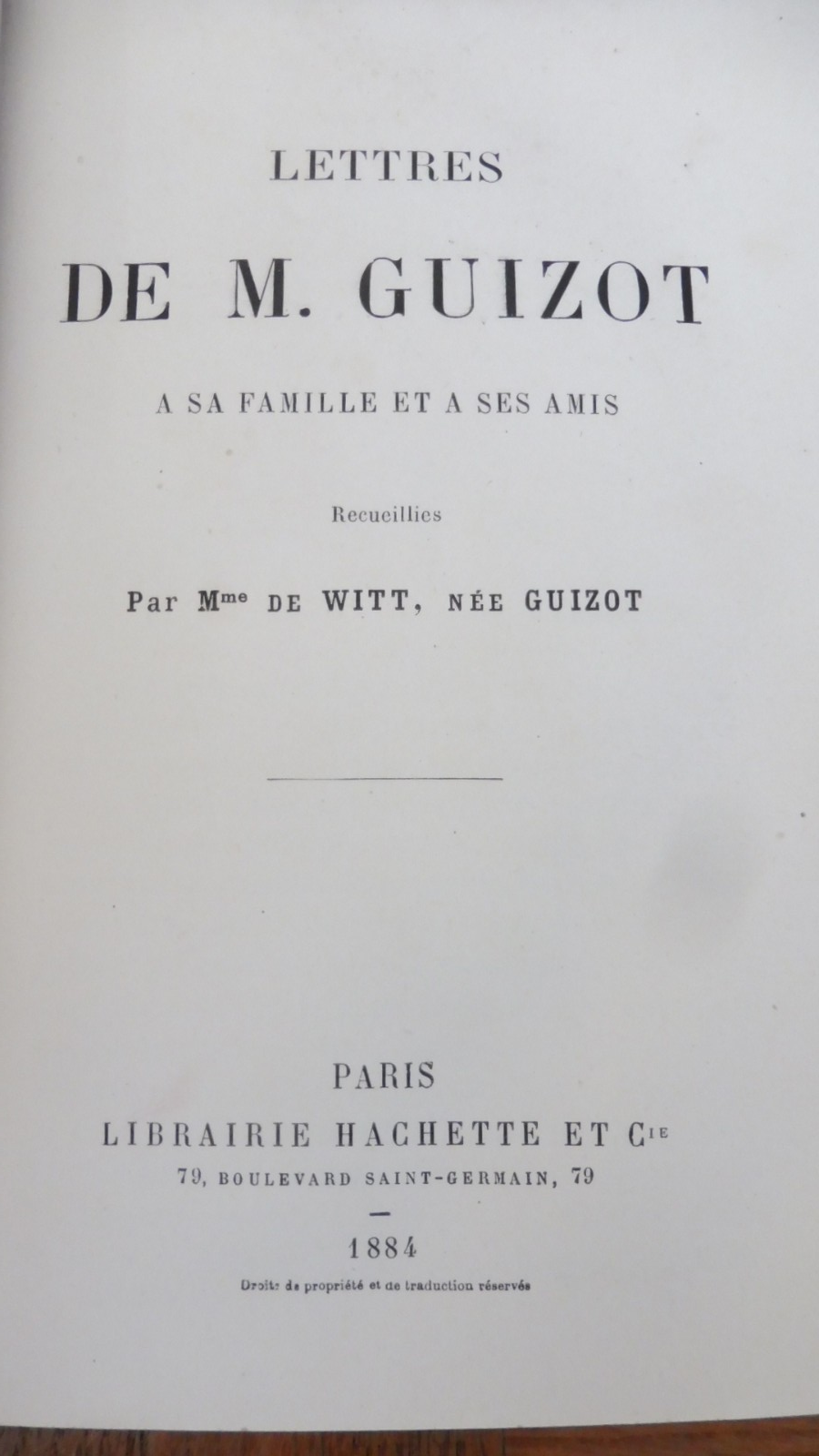 Lettres de M. Guizot 1884