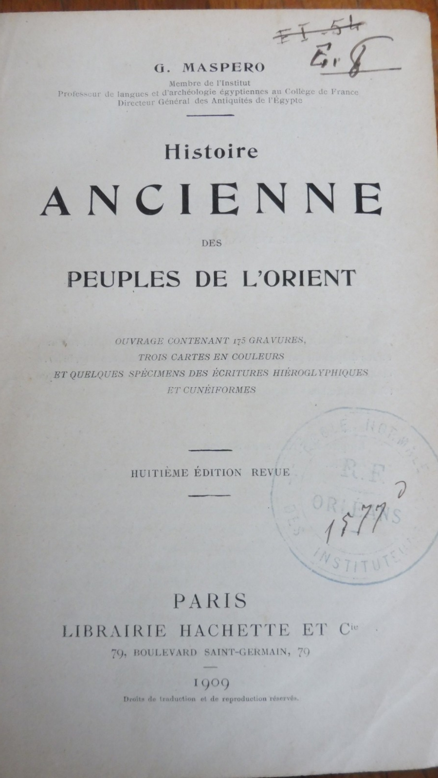 Histoire ancienne des peuples de l'Orient (G. Maspero) 1909