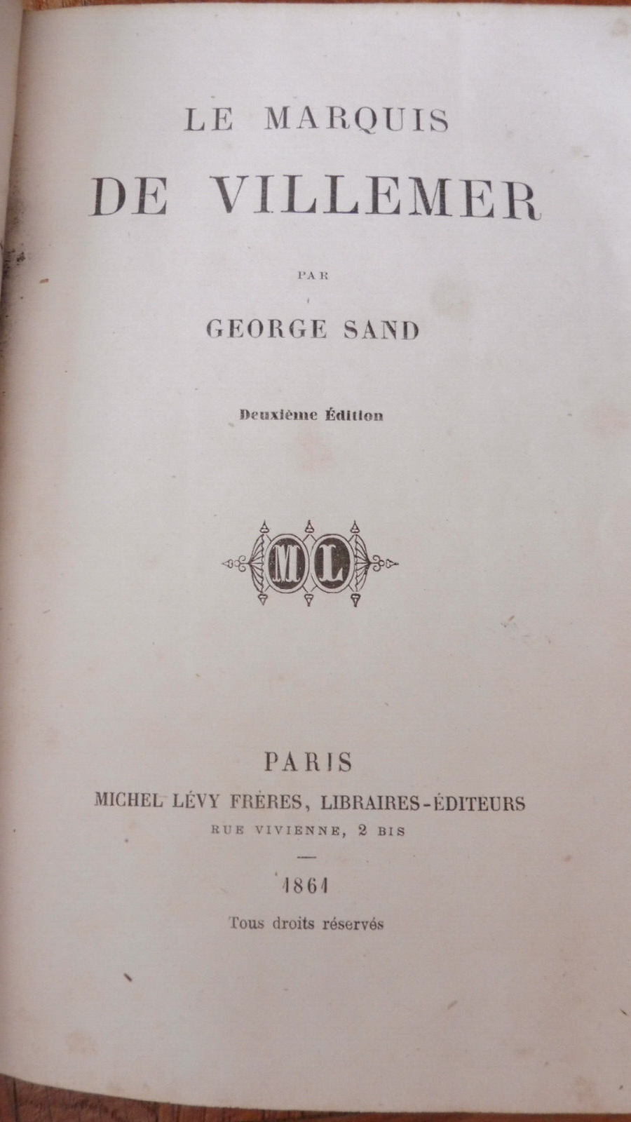 Le marquis de Villemer (George Sand) 1864
