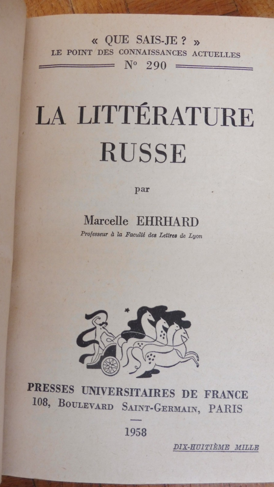 La Littérature russe. La Littérature anglaise (Ehrhard & Lalou) 1958-59