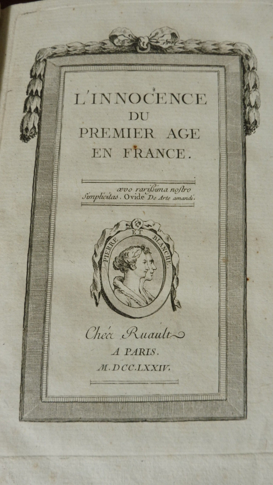 L'Innocence du premier âge en France (Pierre Le Long) 1778