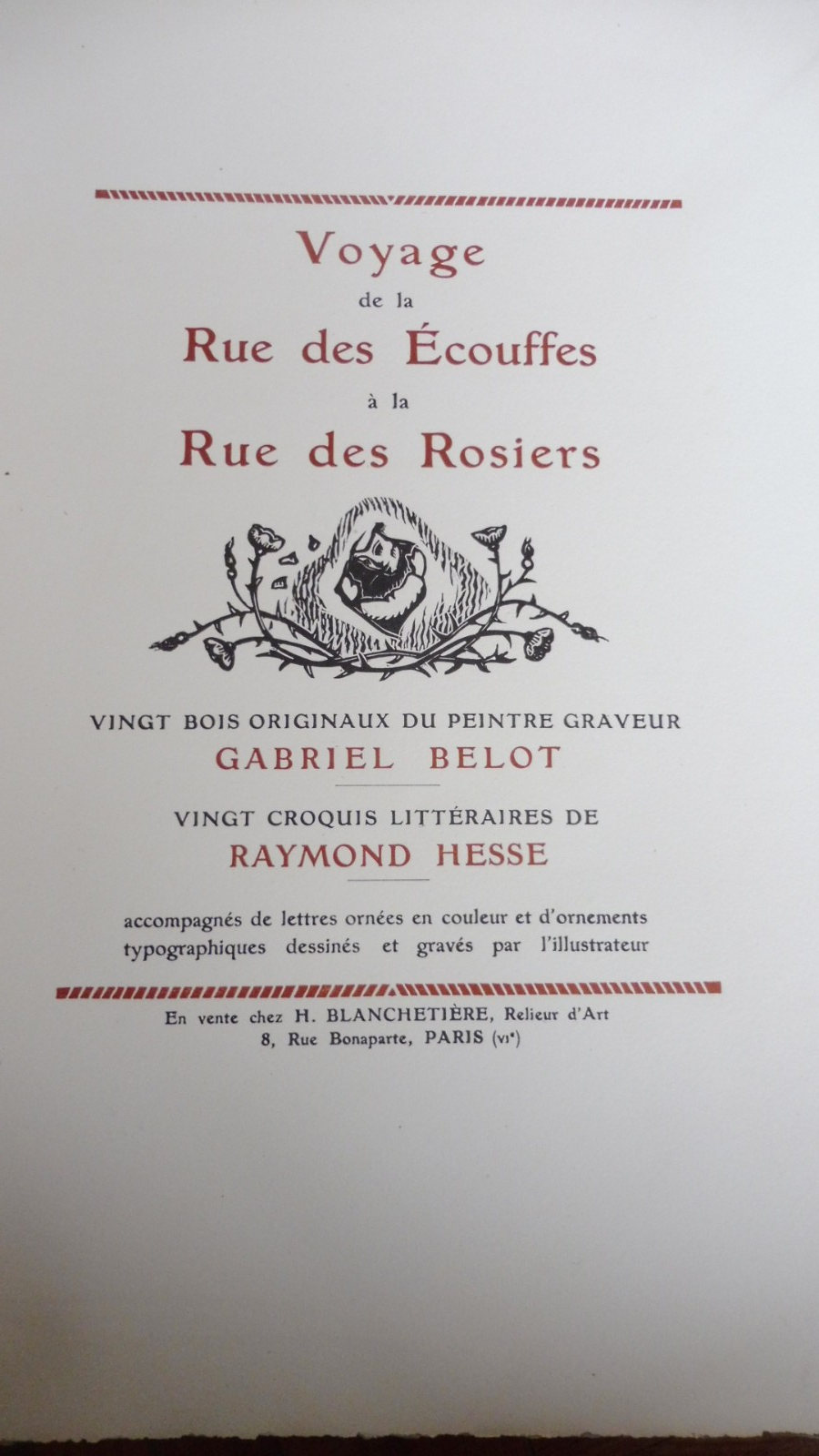 Voyage de la rue des Ecouffes à la rue des Rosiers (R. Hesse) 1923 illus. Belot