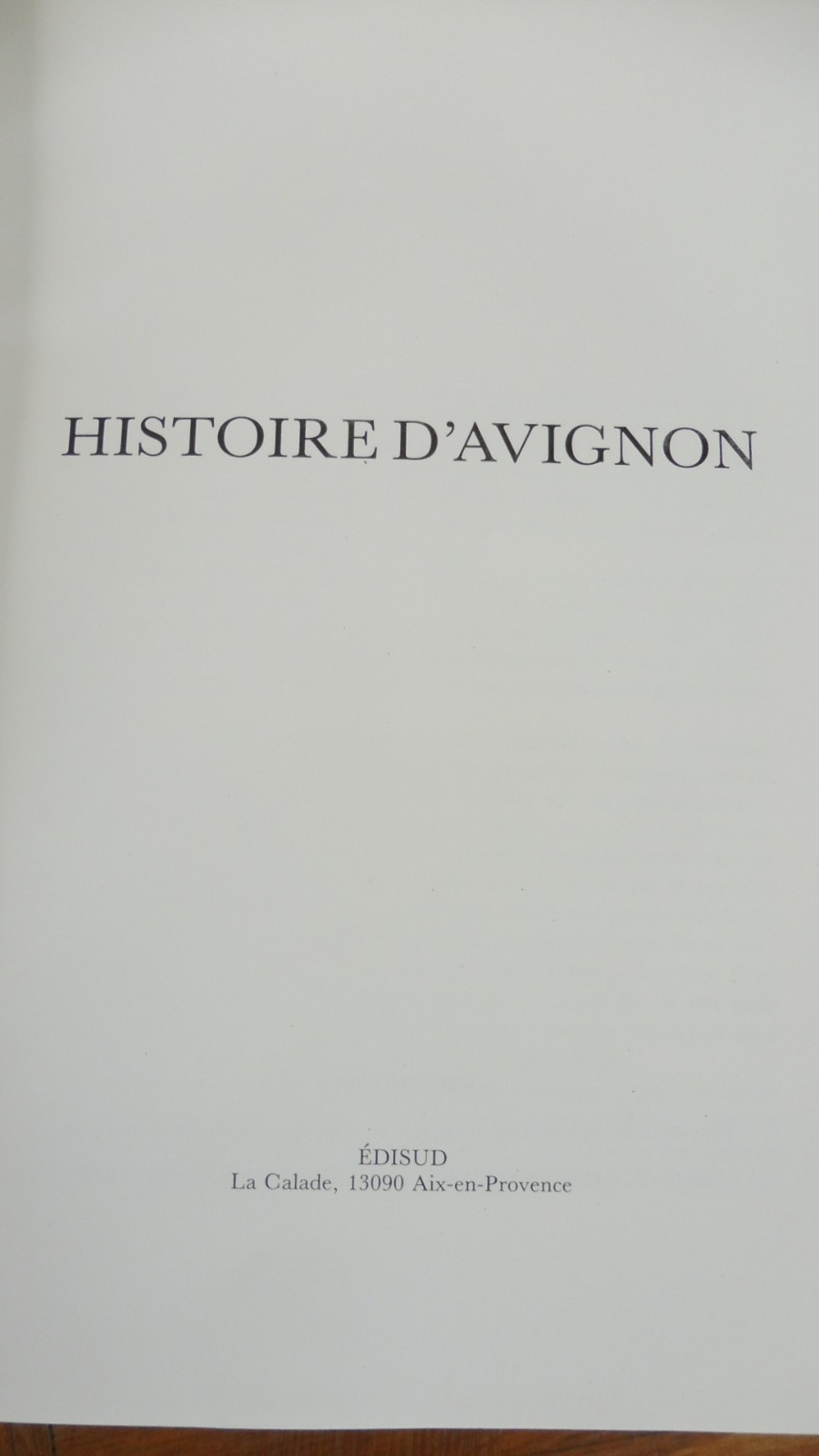 Histoire d'Avignon (Gagnière, Granier & alii) 1980