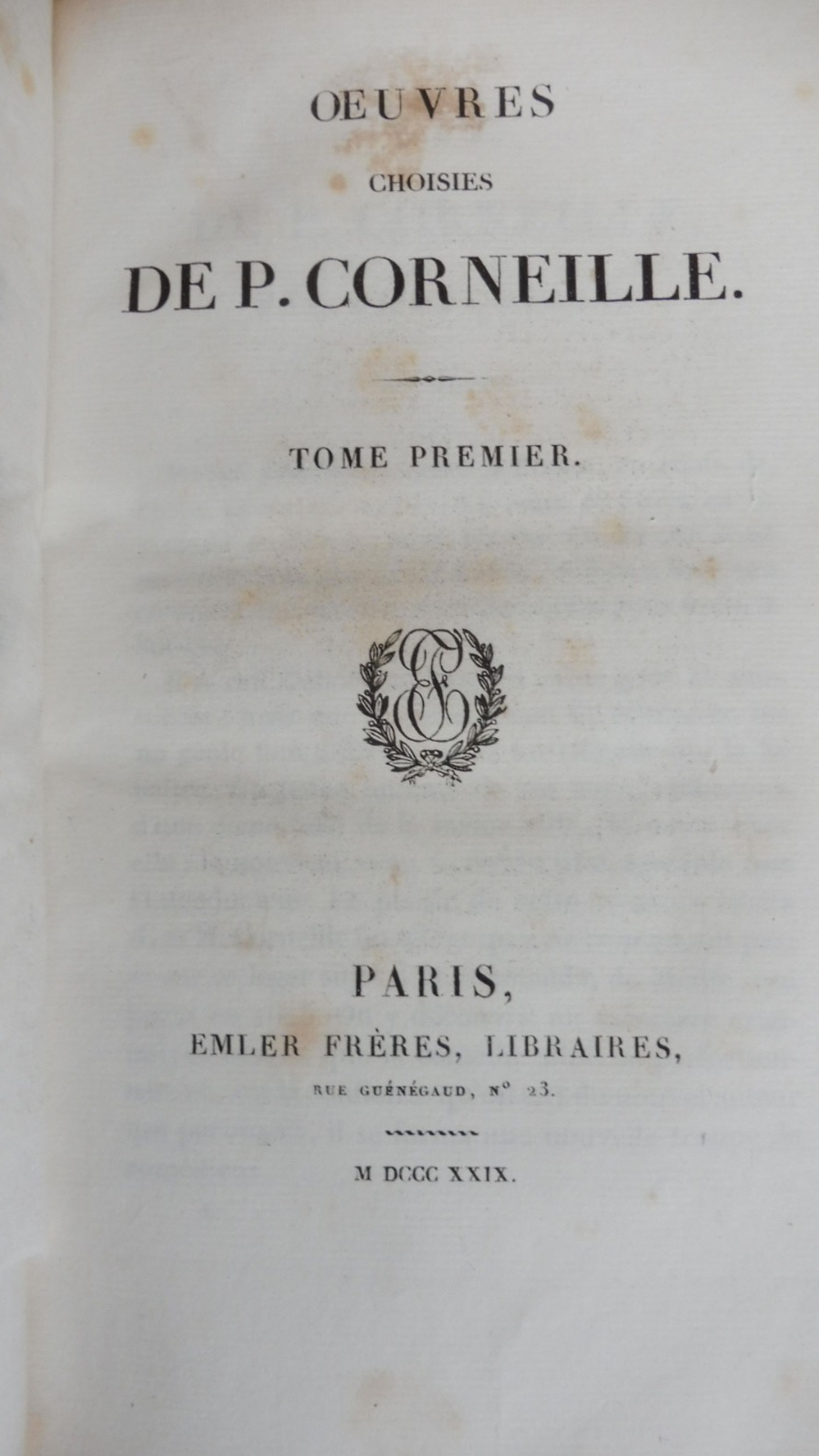 Oeuvres choisies de Pierre et Thomas Corneille 1829 5/5