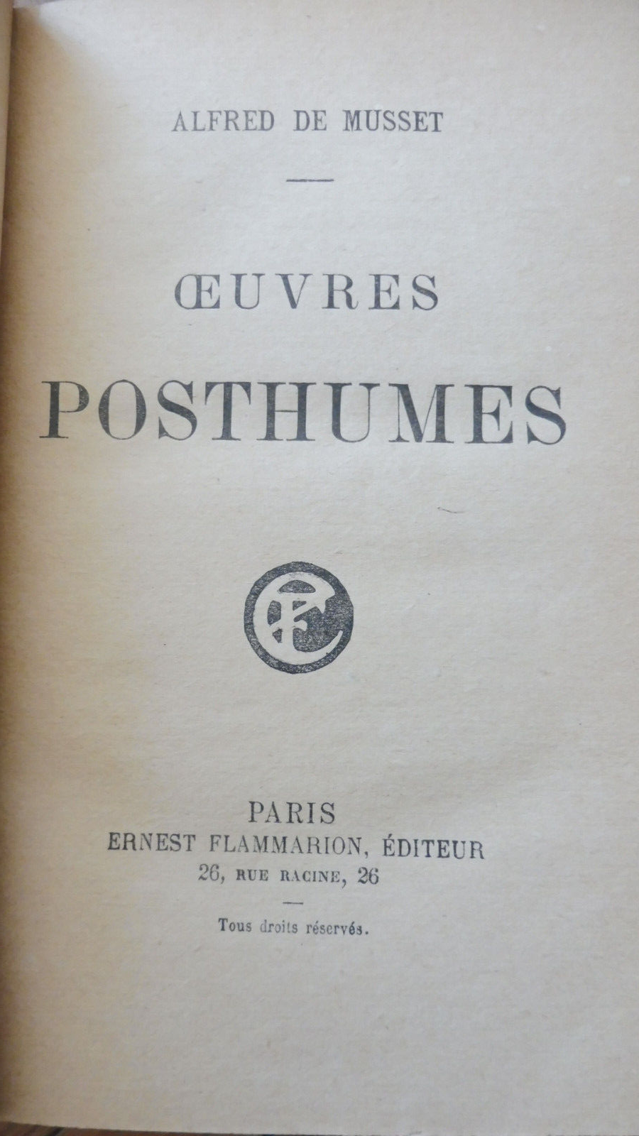 Oeuvres posthumes (De Musset) s.d.