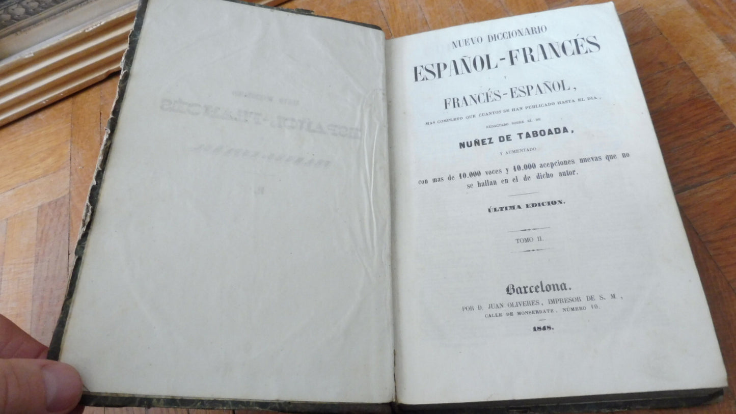 Nuovo diccionario espanol-frances (Nunez de Taboada) 1848