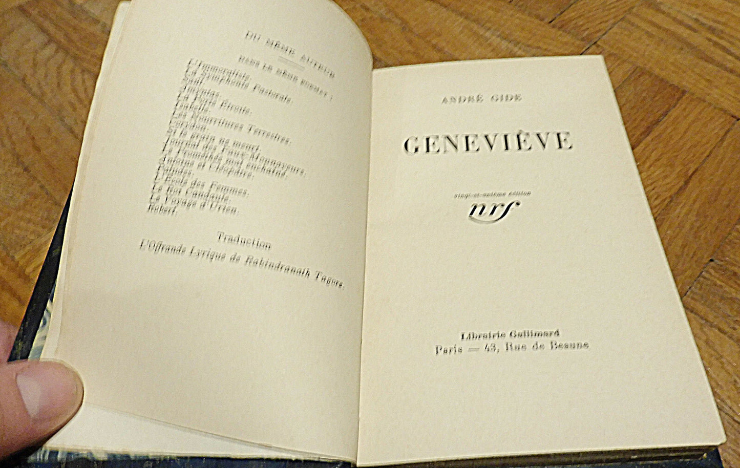 Geneviève ou la confidence inachevée (André Gide) 1936