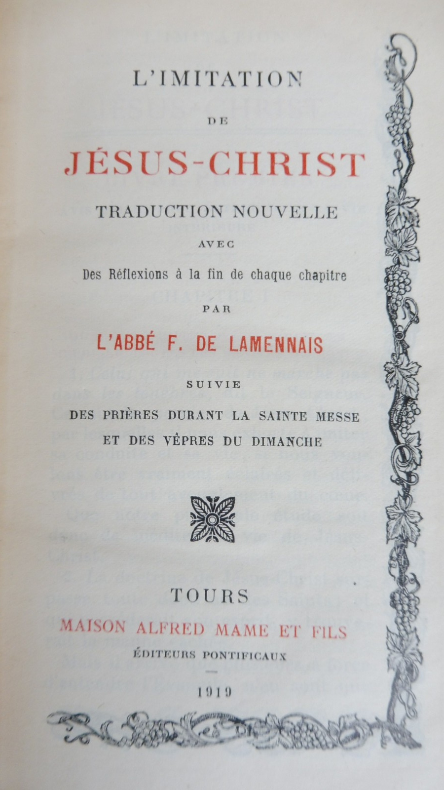 L'Imitation de Jésus-Christ (De Lamennais) 1919