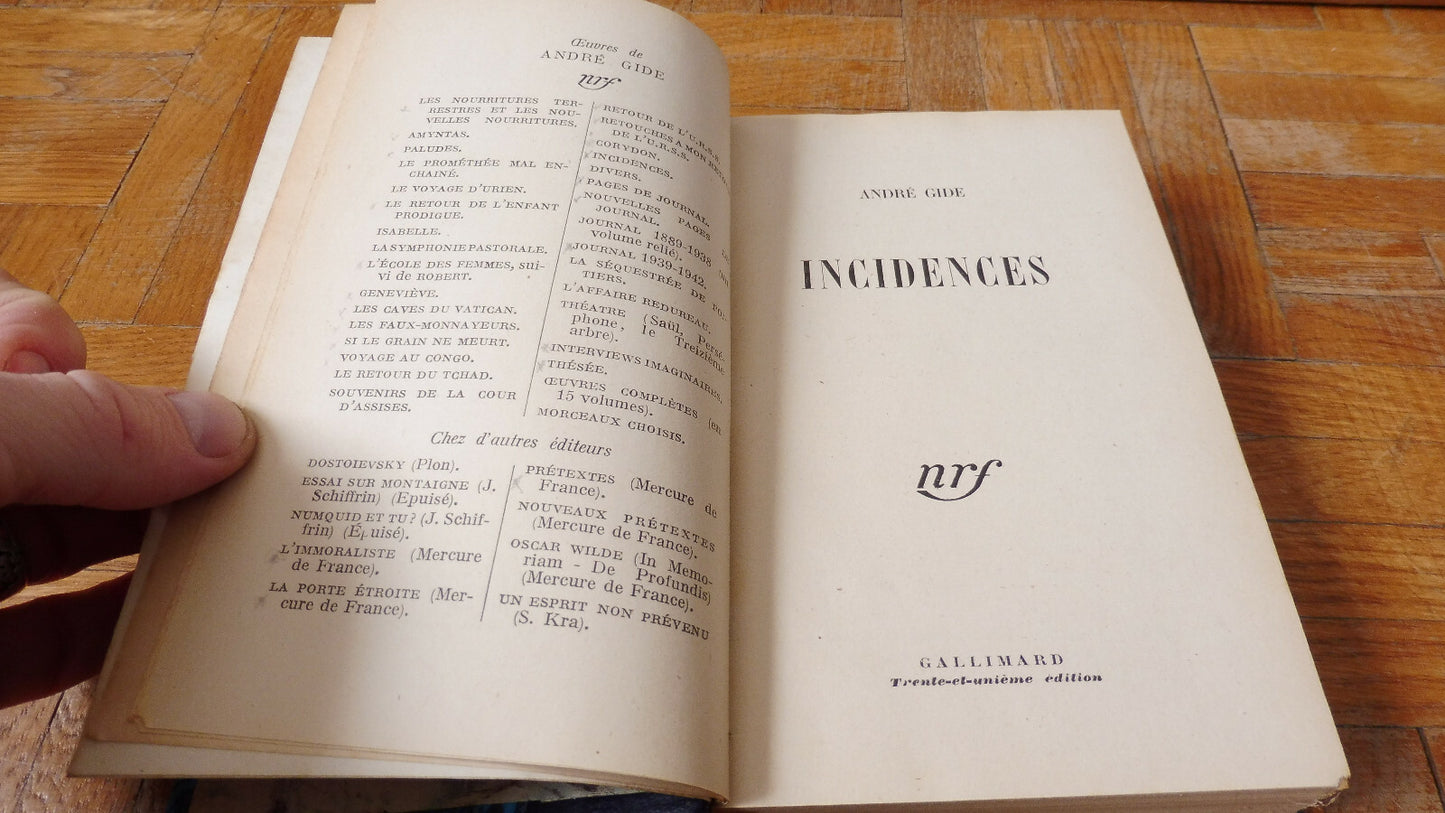 Incidences + Nouveaux prétextes (André Gide) 1947
