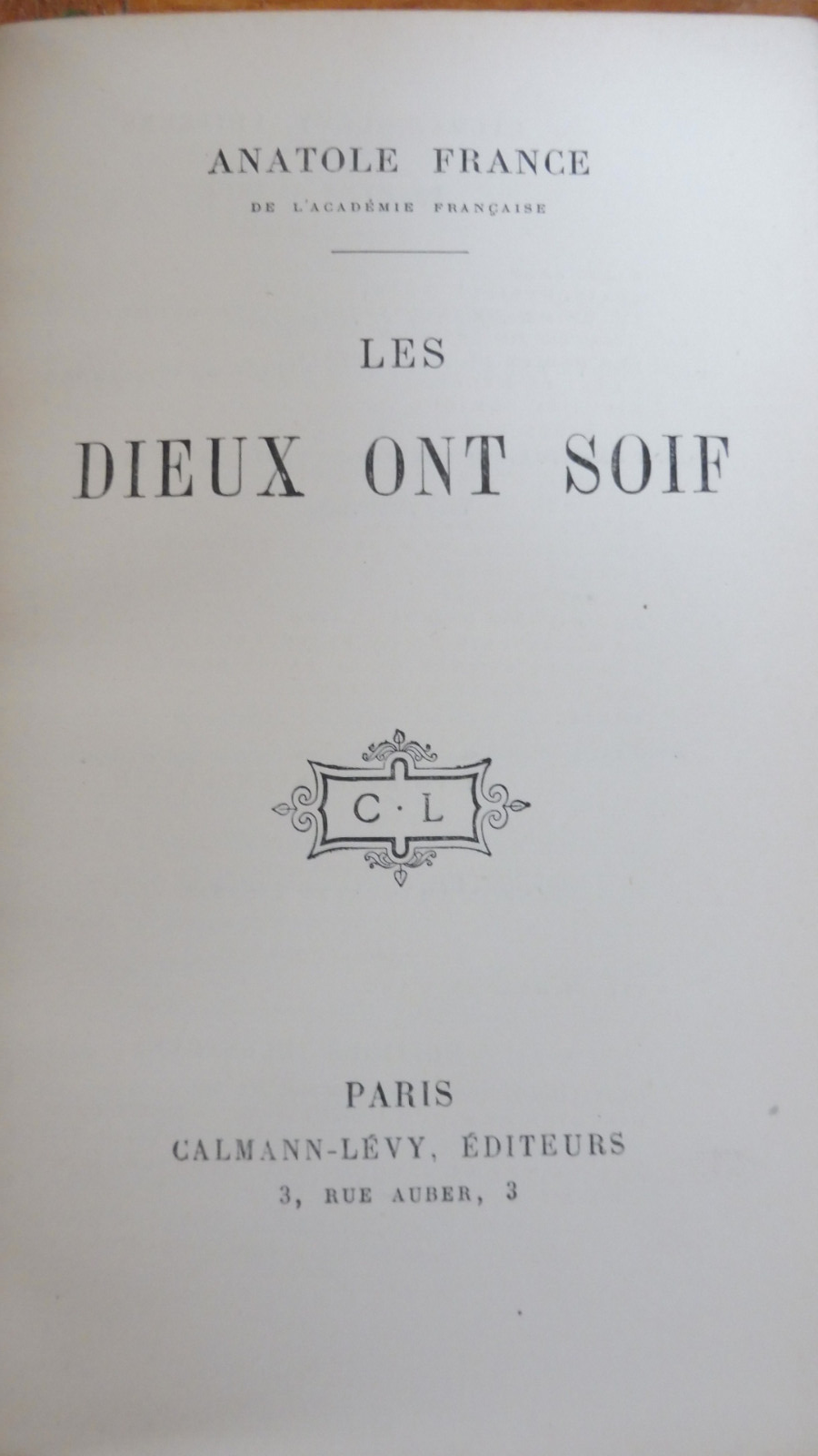 Les Dieux ont soif (Anatole France) 1912 EO