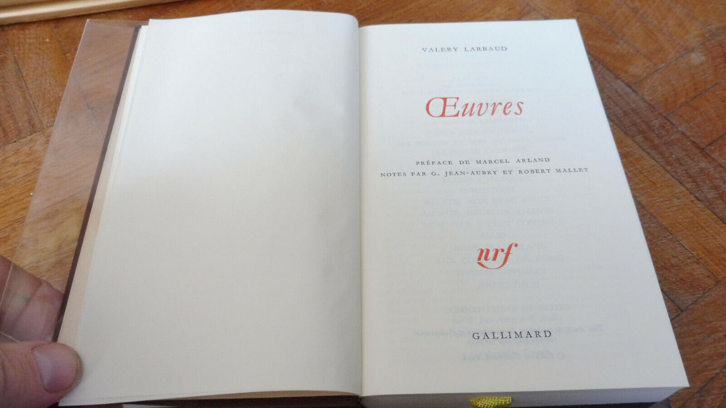 Oeuvres de Valéry Larbaud 1989 PLEIADE TBE
