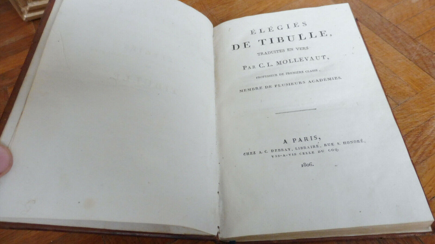 Elégies de Tibulle, traduites en vers (Mollevaut) 1806