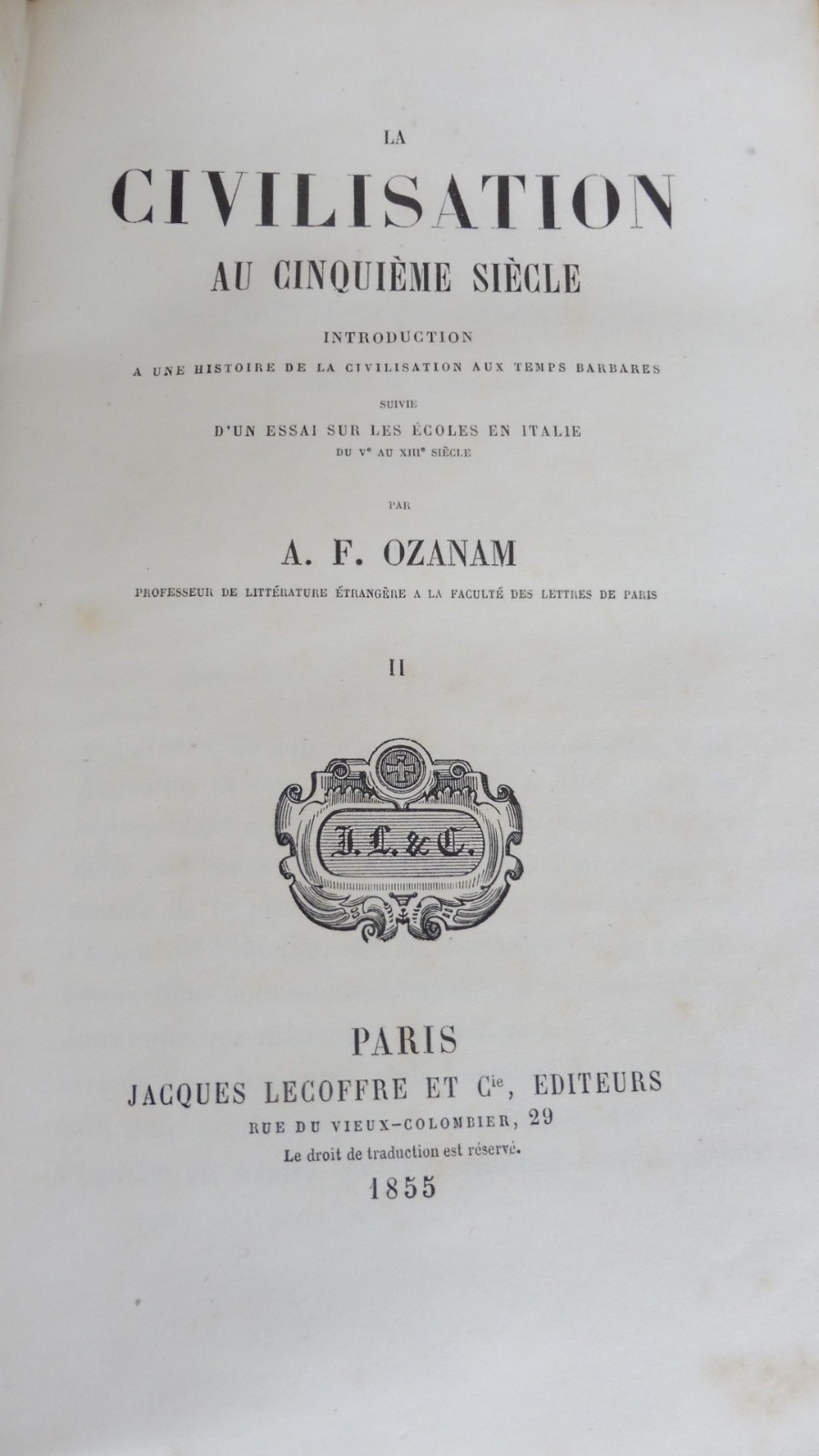 La Civilisation au cinquième siècle (A. F. Ozanam) 1855 2/2