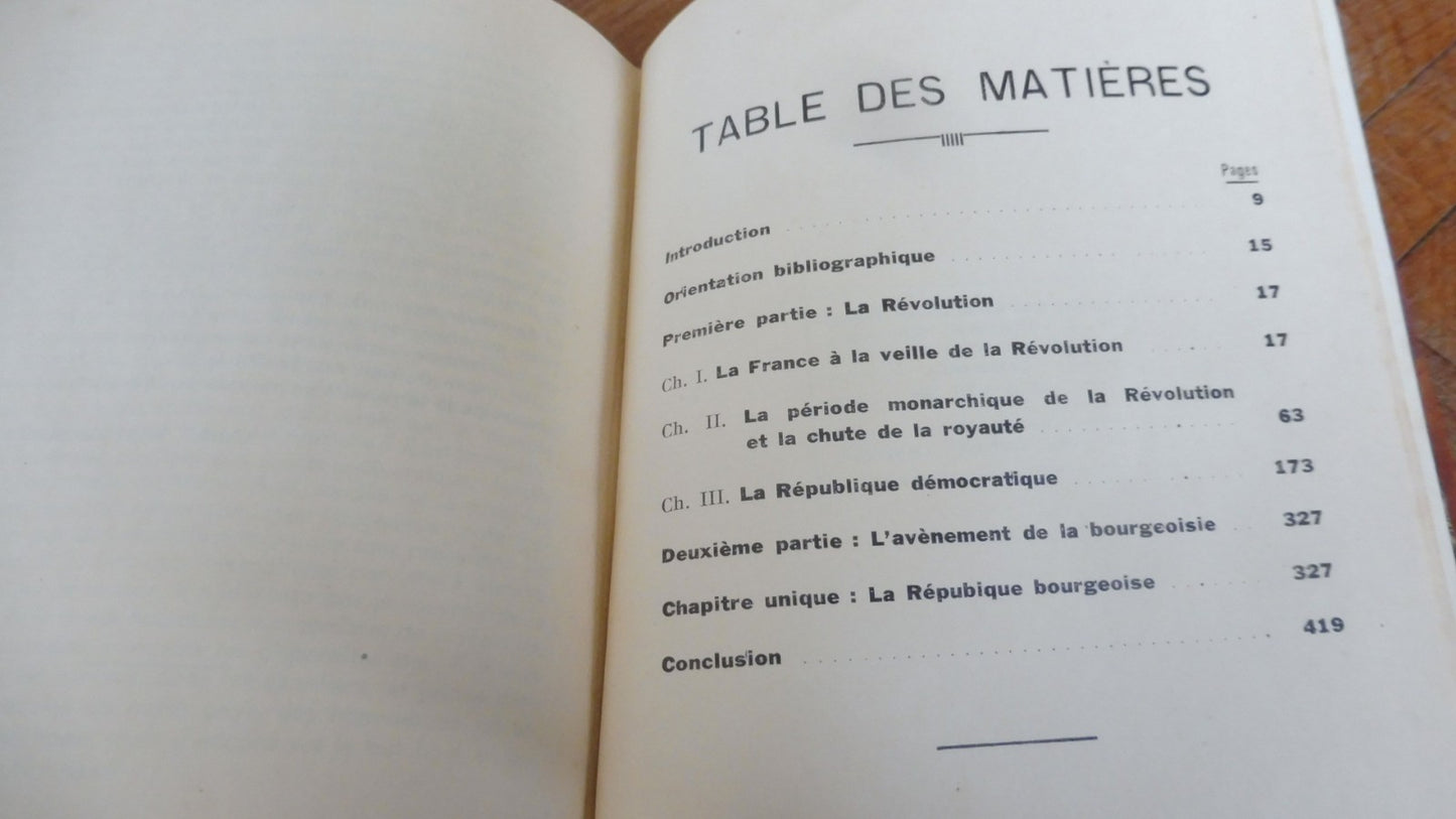 La Révolution française et l'avènement de la bourgeoisie (Jean Pons) 1938