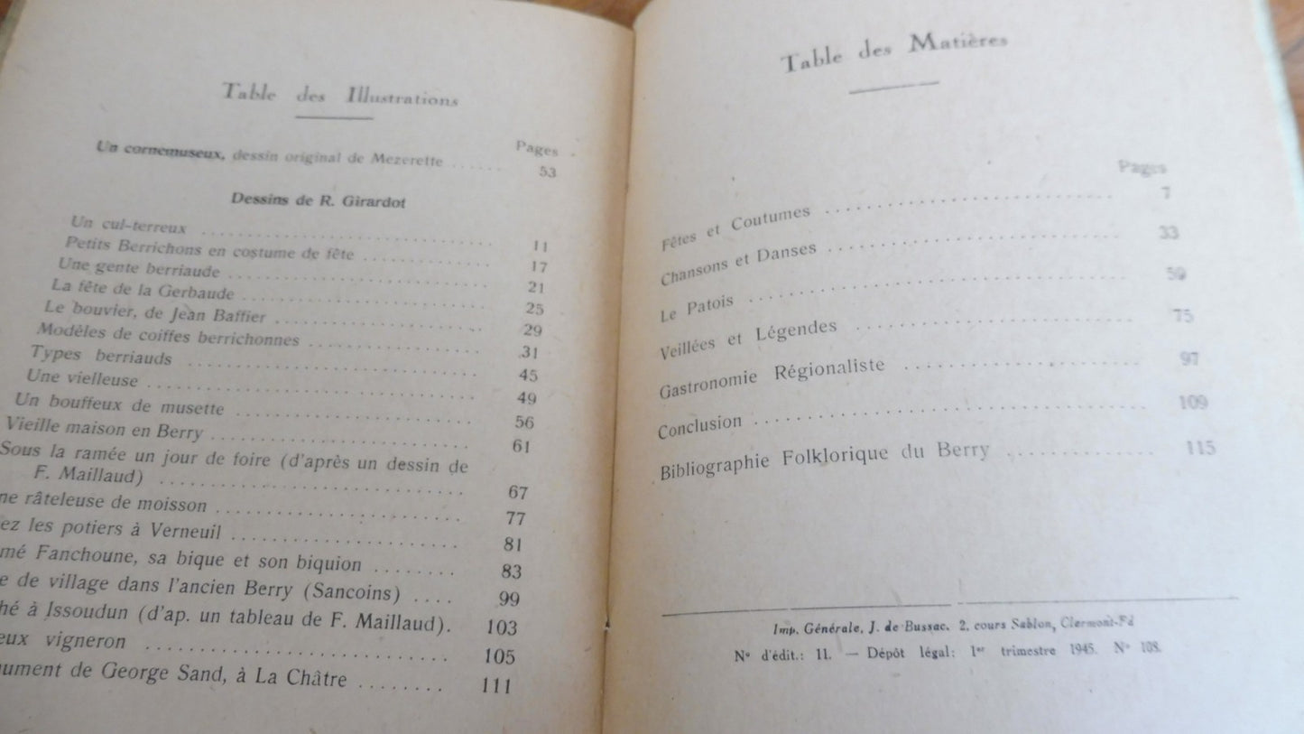Le Folklore berrichon (Hugues Lapaire) 1945