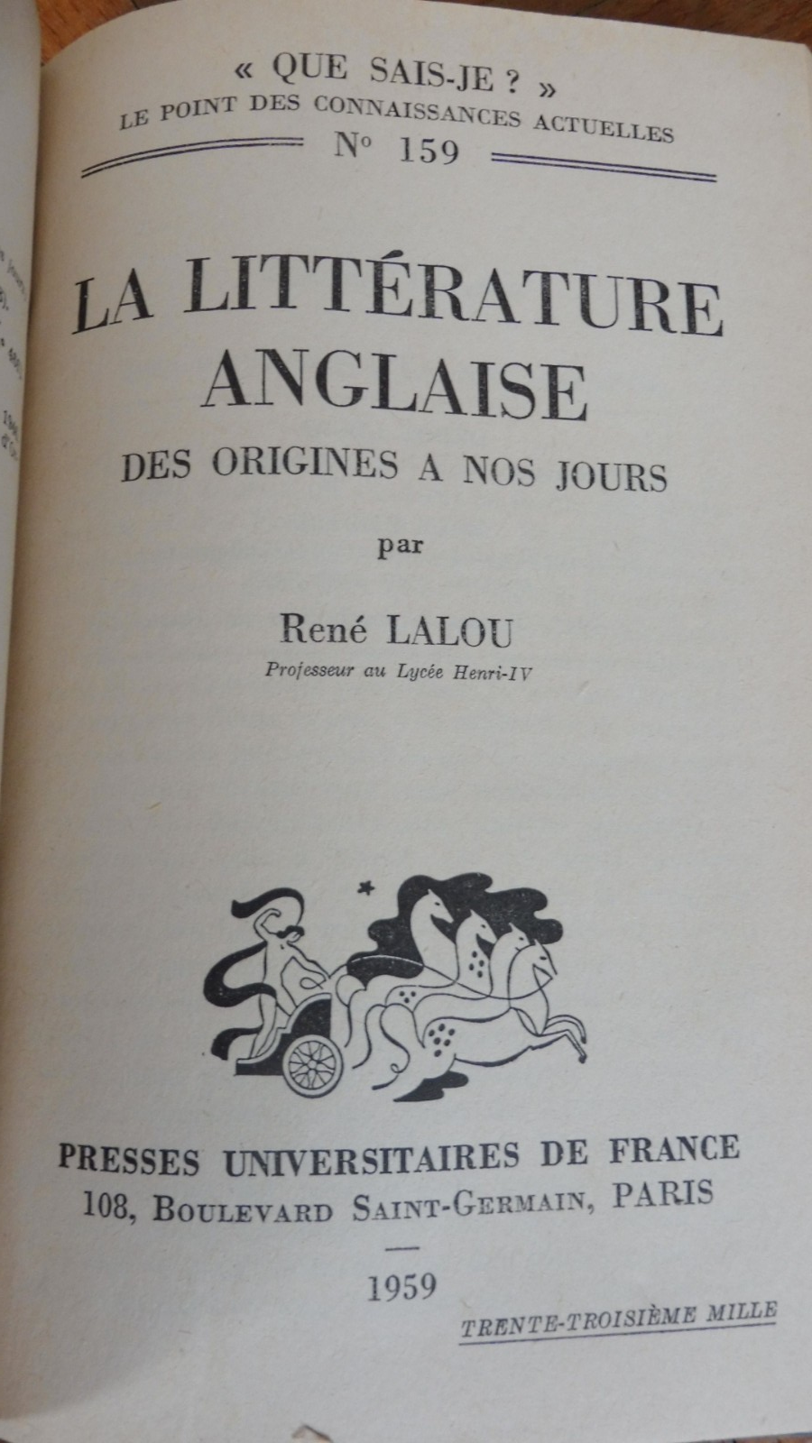 La Littérature russe. La Littérature anglaise (Ehrhard & Lalou) 1958-59