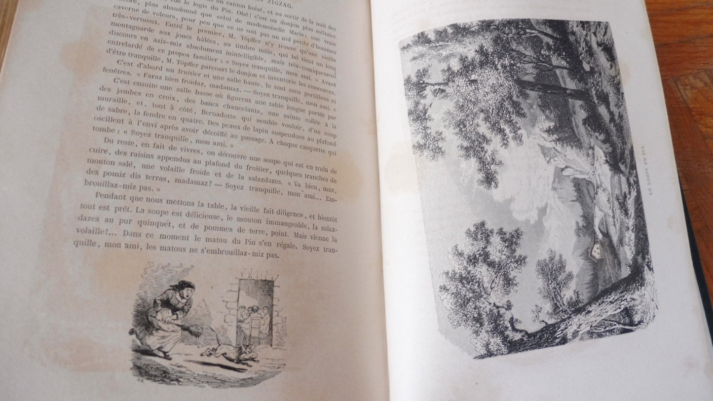 Nouveaux voyages en zigzag (Töpffer) 1864 illus. Calame, Girardet...
