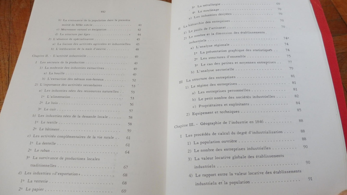 L'Industrie en Haute-Loire de la fin de la monarchie de Juillet (J. Merley) 1972