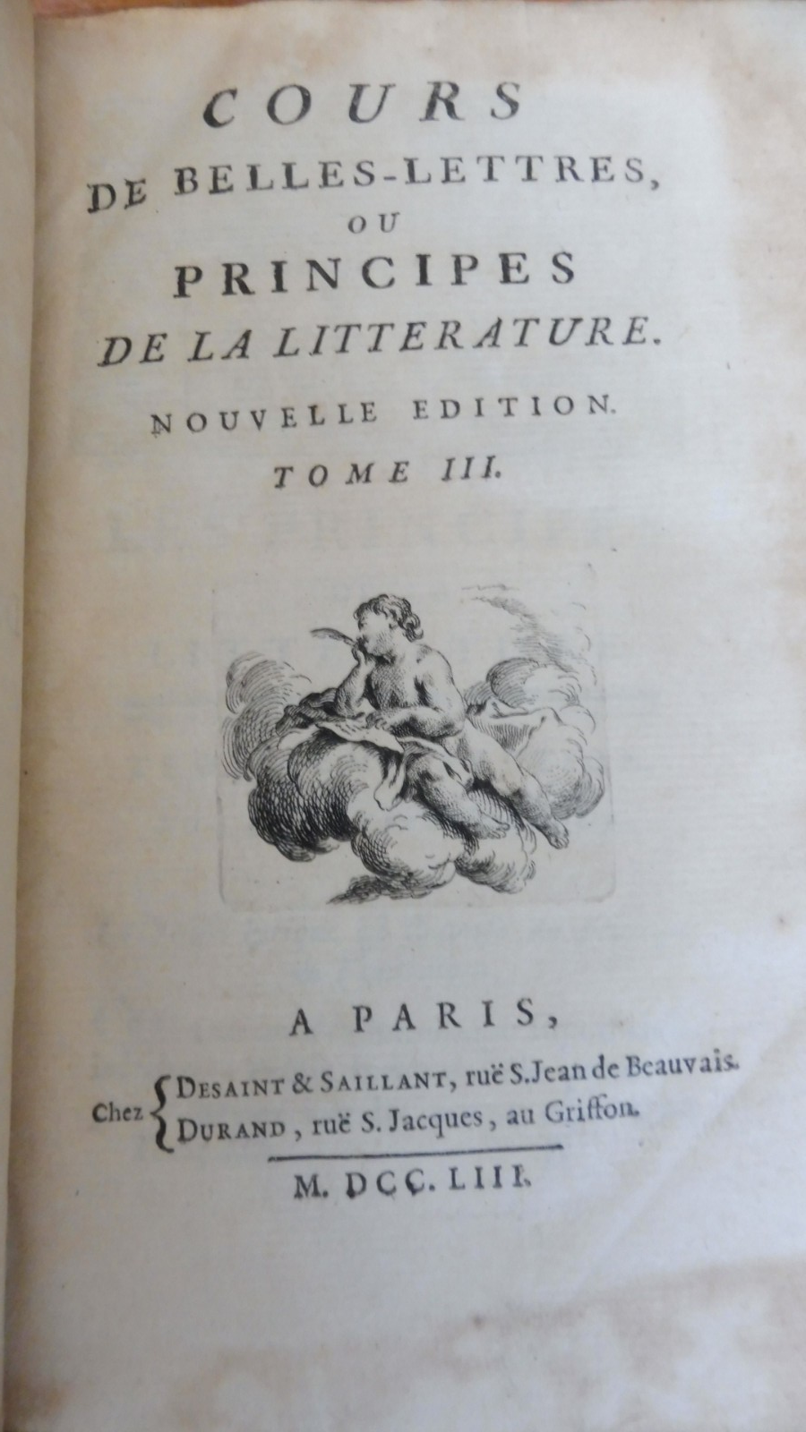 Cours de belles-lettres ou principes de la littérature (Ch. Batteux) 1753 4/4