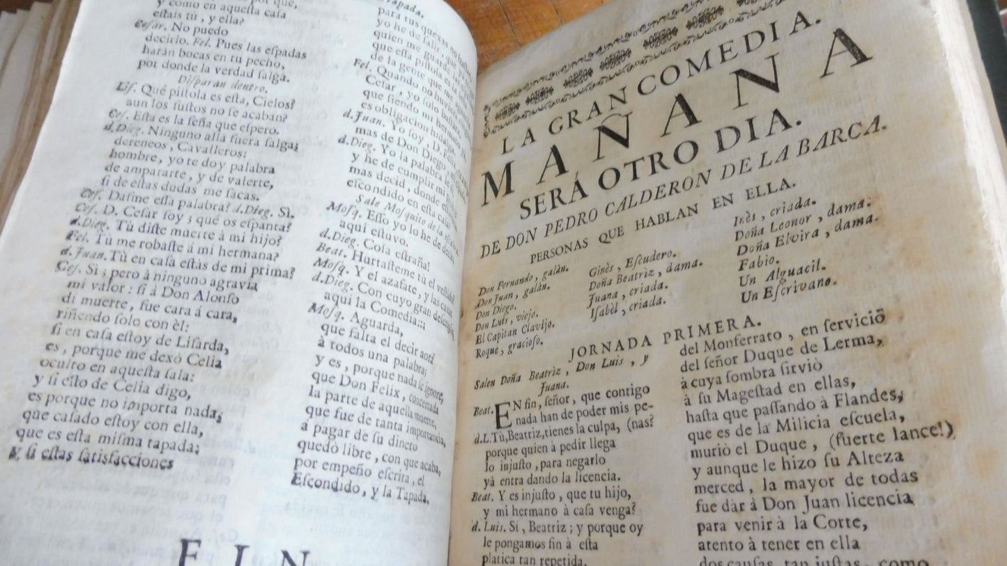 Comedias del celebre poeta don P. Calderon de la Barca 1760 11 vol. en 10 t.
