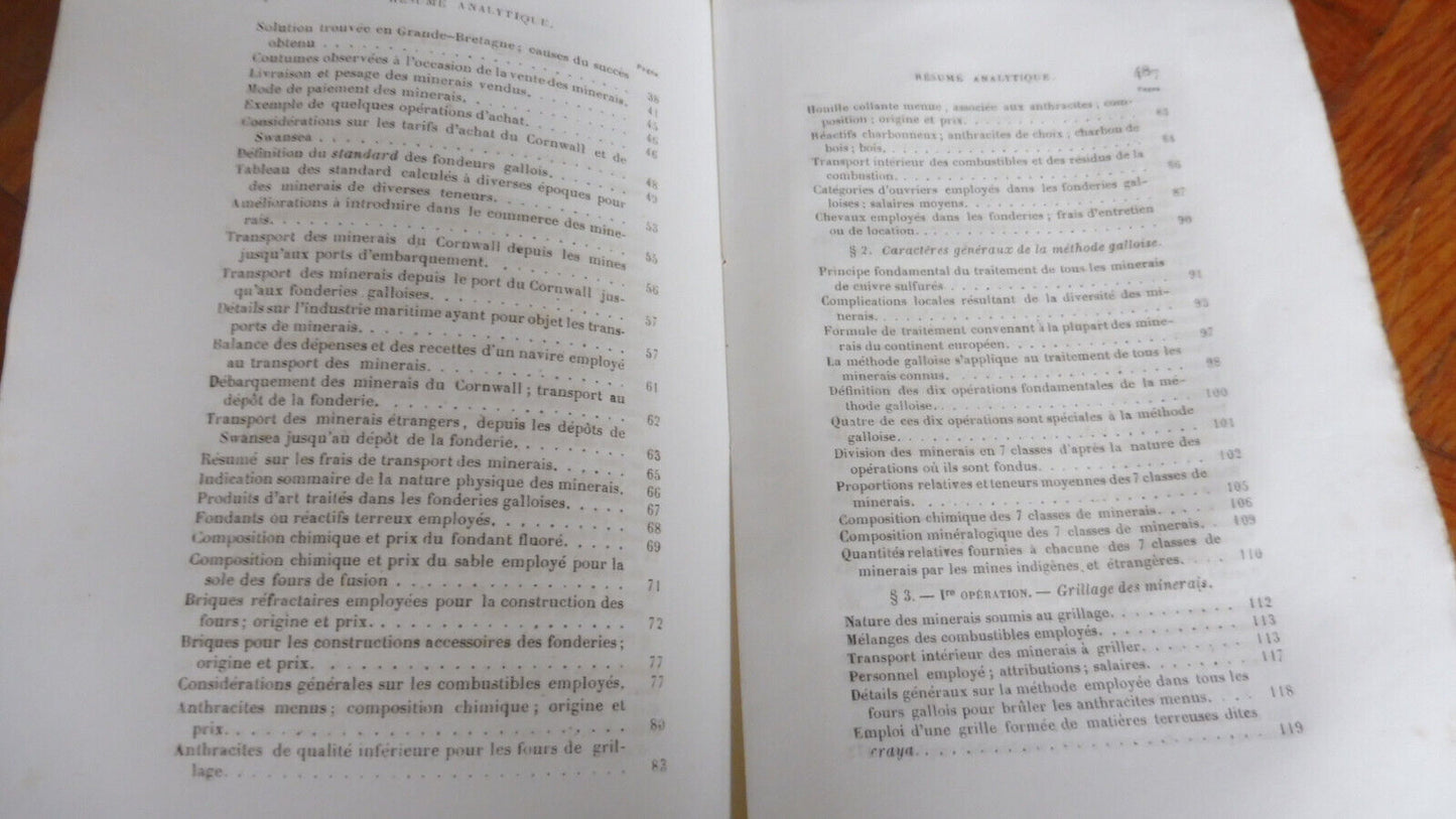Description des procédés métallurgiques employés au P. de Galles (Le Play) 1848