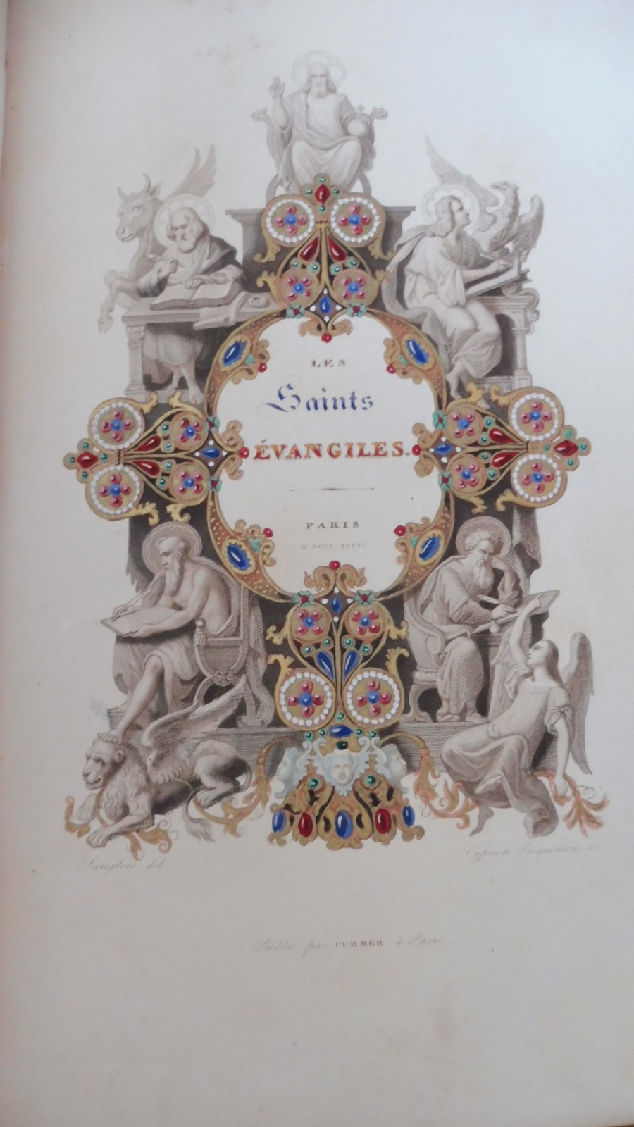 Les Saints Evangiles 1836 2 t. en 1 vol. COMPLET illus. Johannot RELIURE SIMIER