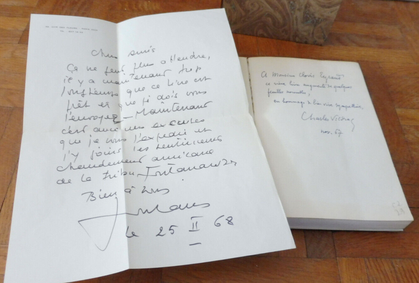 Livre d'amour (Ch. Vildrac) 1959 ENVOI+illus. originale & lettre de Fontanarosa