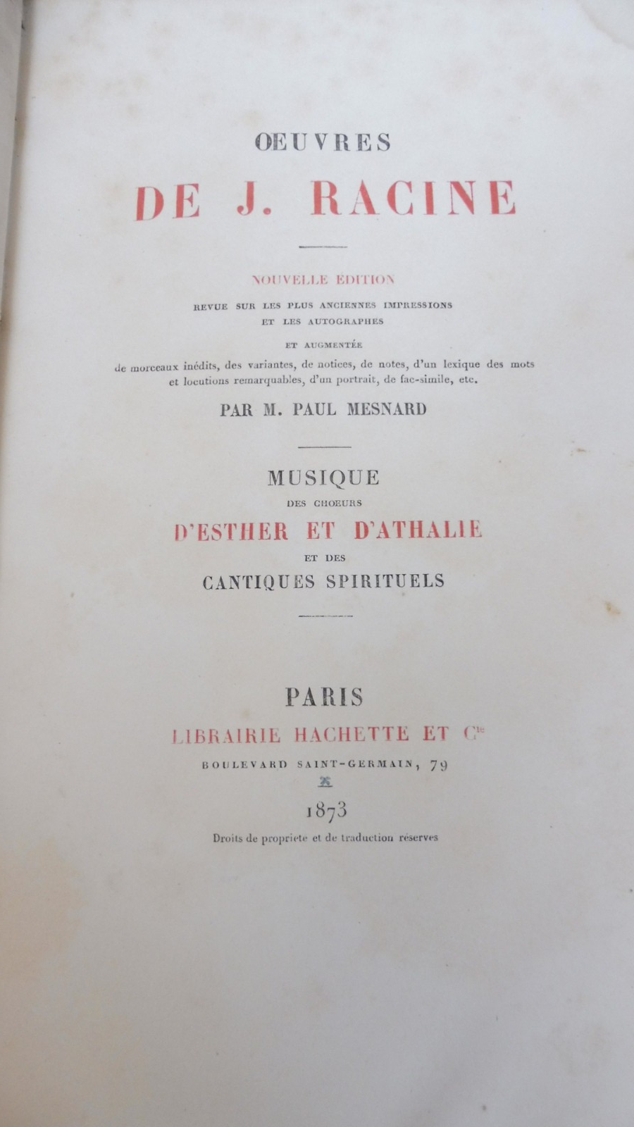Oeuvres complètes de Racine + album + musique 186573 10 vol.