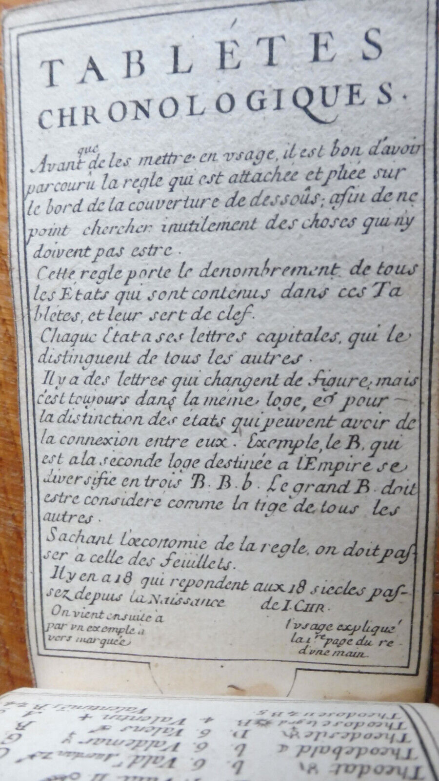 Tablettes chronologiques (Guillaume Marcel) 1724