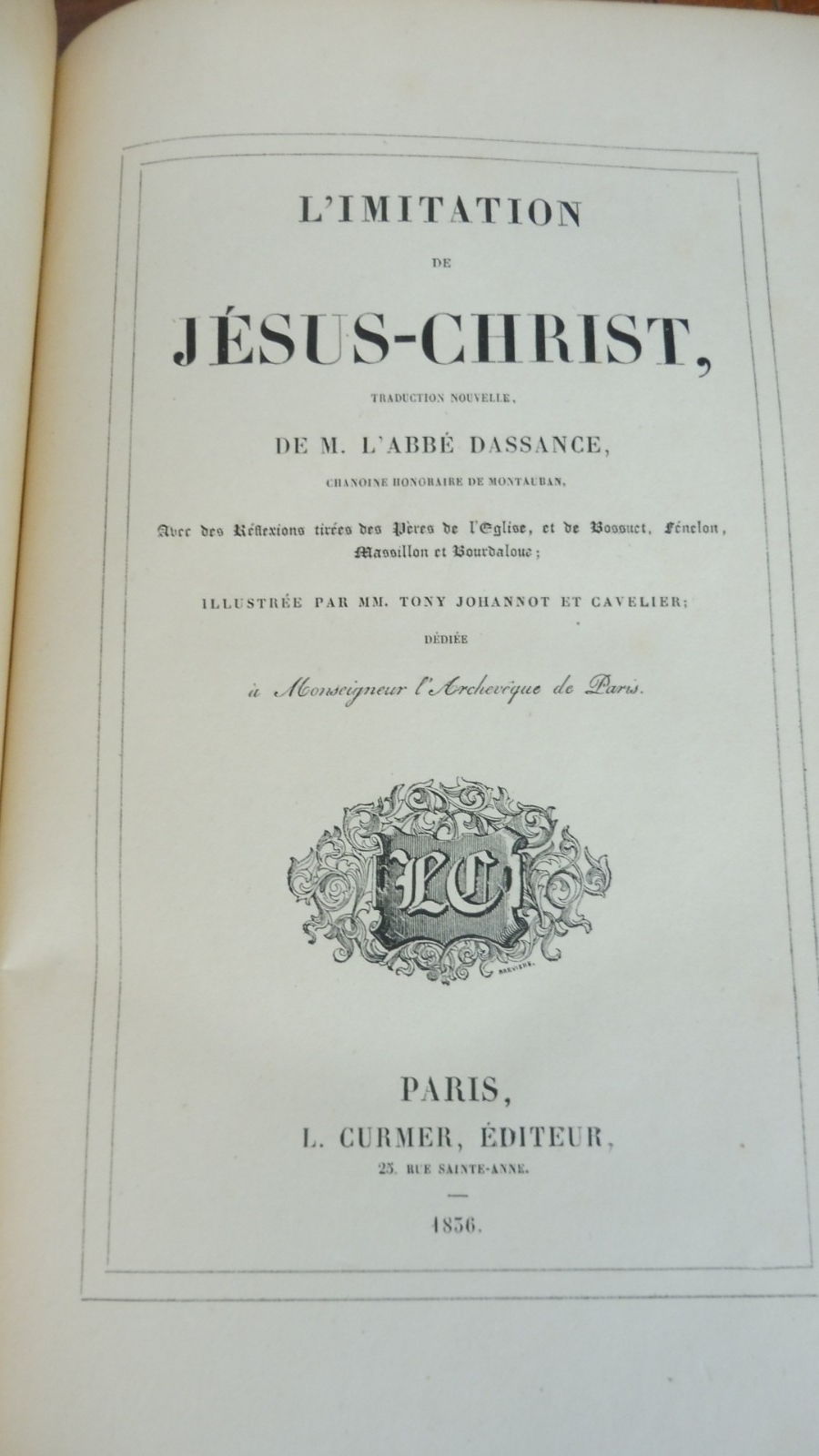Imitation de Jésus-Christ (Dassance trad.) 1836 illus. Johannot et Cavelier