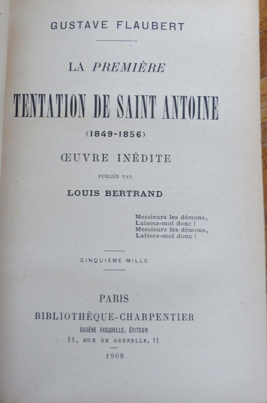 La Première Tentation de Saint-Antoine (Flaubert) 1908