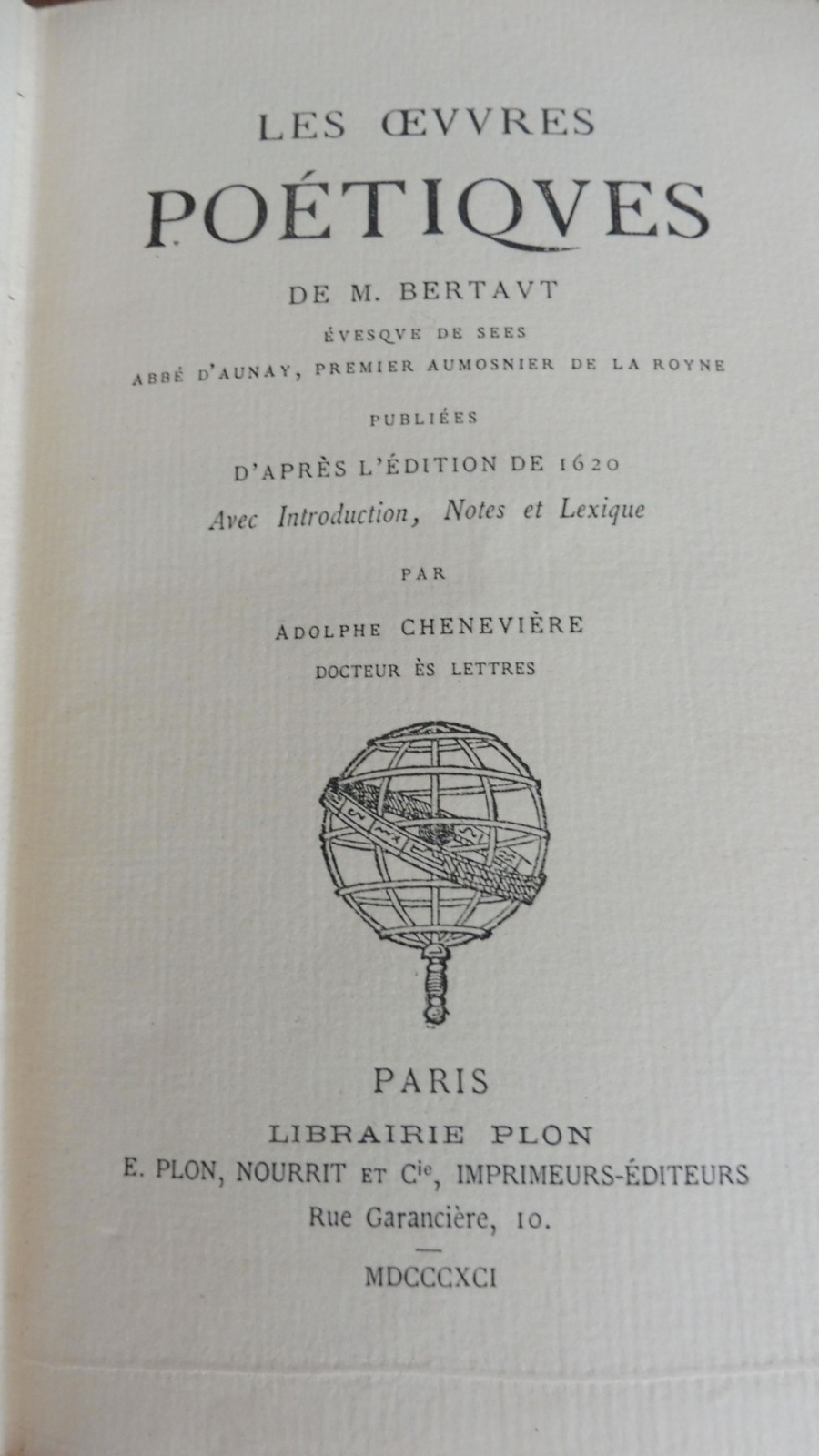 Oeuvres poétiques de M. Bertaut 1891