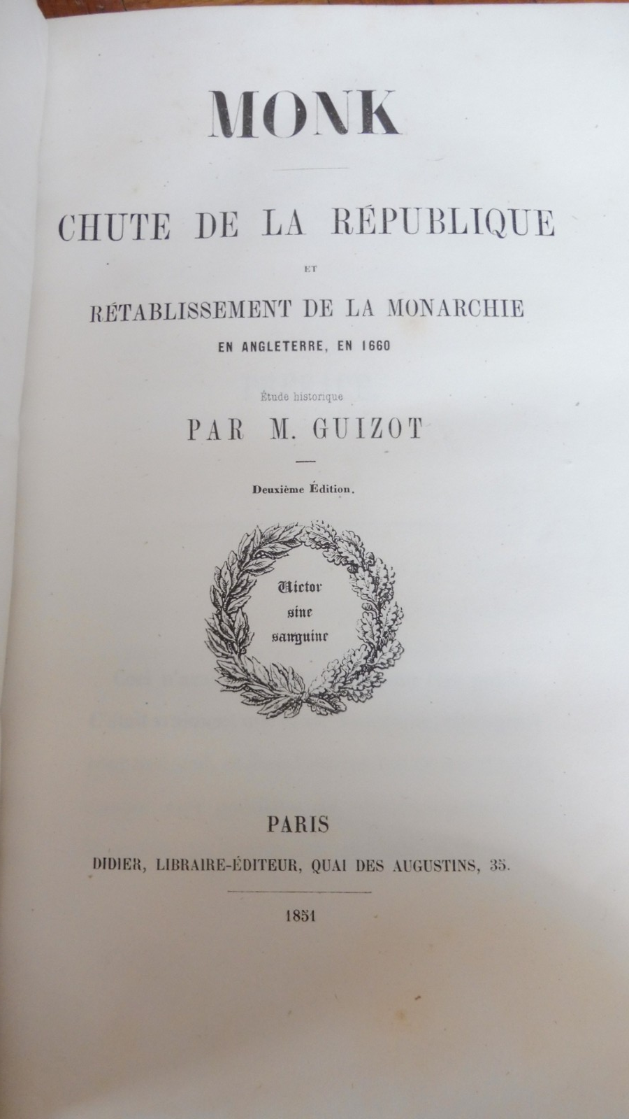 Monk (François Guizot) 1851 HISTOIRE ANGLETERRE
