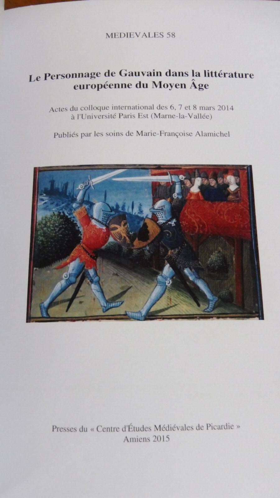 Le Personnage de Gauvain dans la littérature du Moyen Âge (Alamichel dir.) 2015