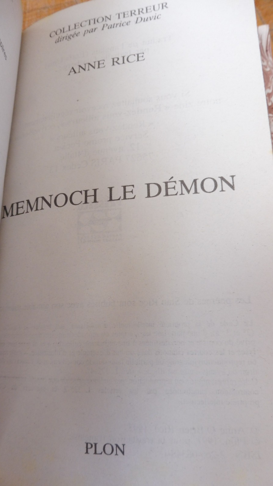 Memnoch le Démon (Anne Rice) 1998