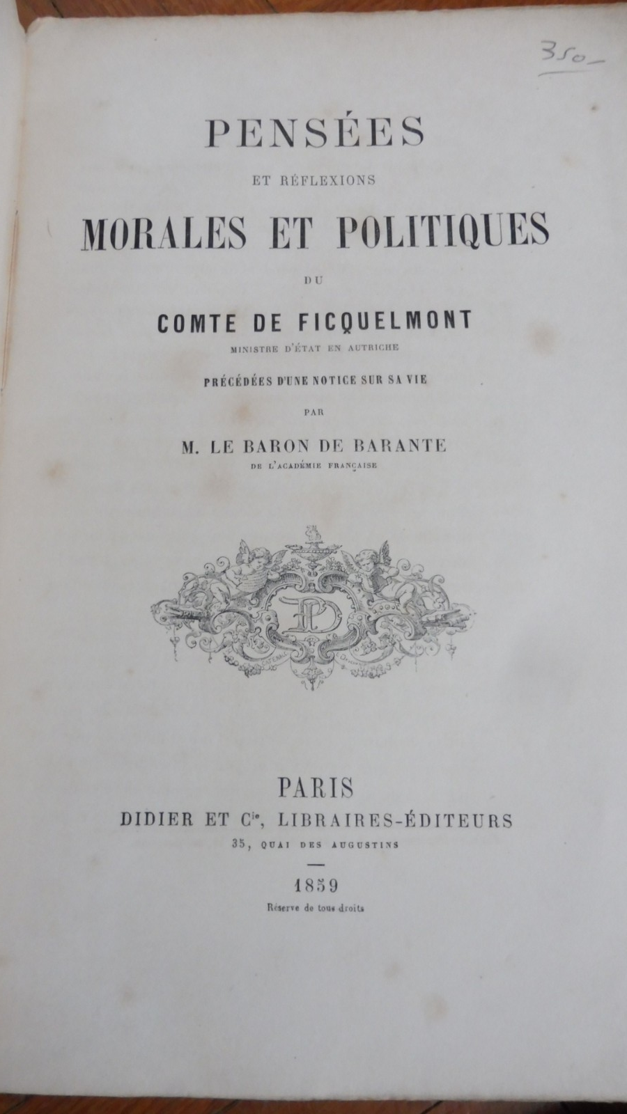 Pensées et réflexions morales et politiques (De Ficquelmont) 1859