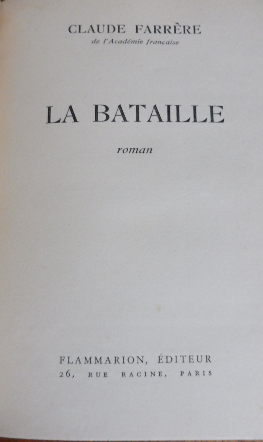 La Bataille (Claude Farrère) 1945