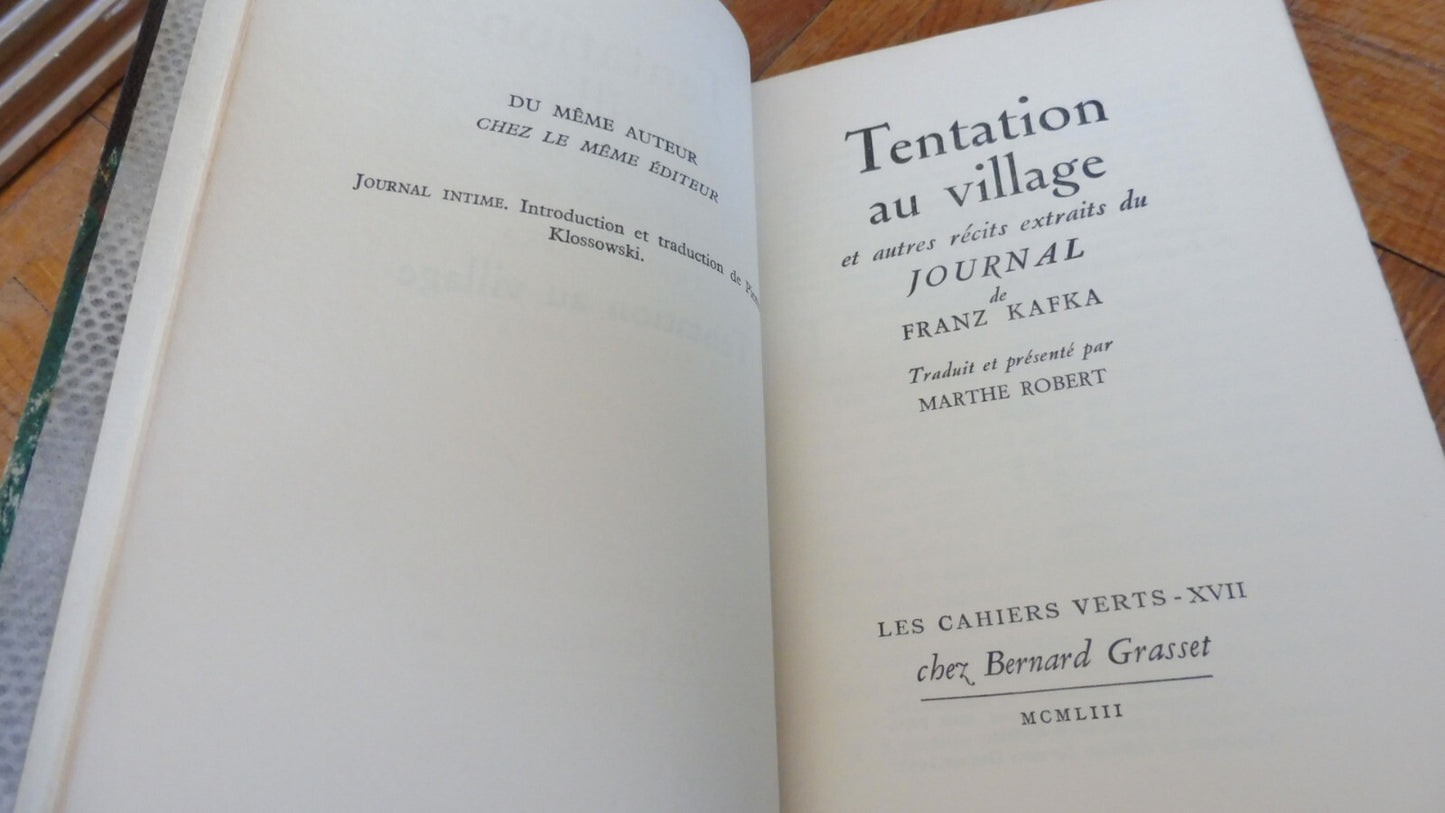 Tentation au village (Franz Kafka) 1953