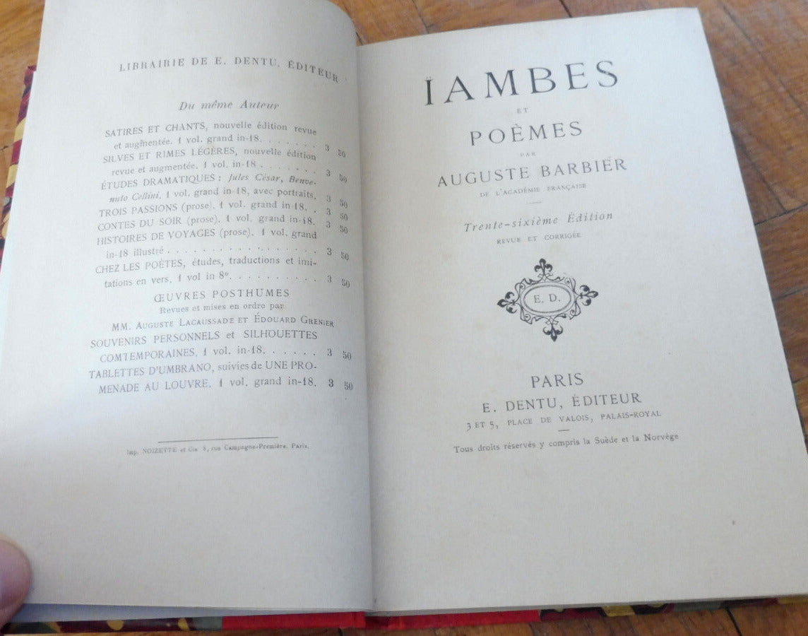 Iambes et poèmes (Auguste Barbier) s.d.