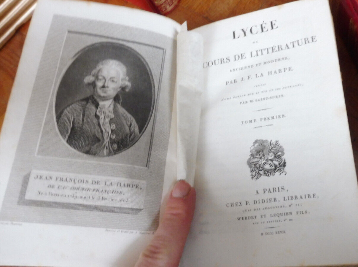 Cours de littérature ancienne et moderne (La Harpe) 1827 10 vol.