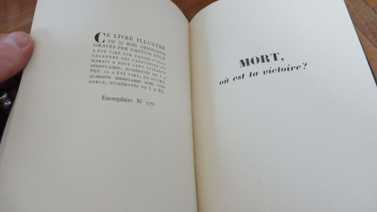 Mort, où est ta victoire ? (Daniel Rops) 1943 illus. Nick NUMEROTE