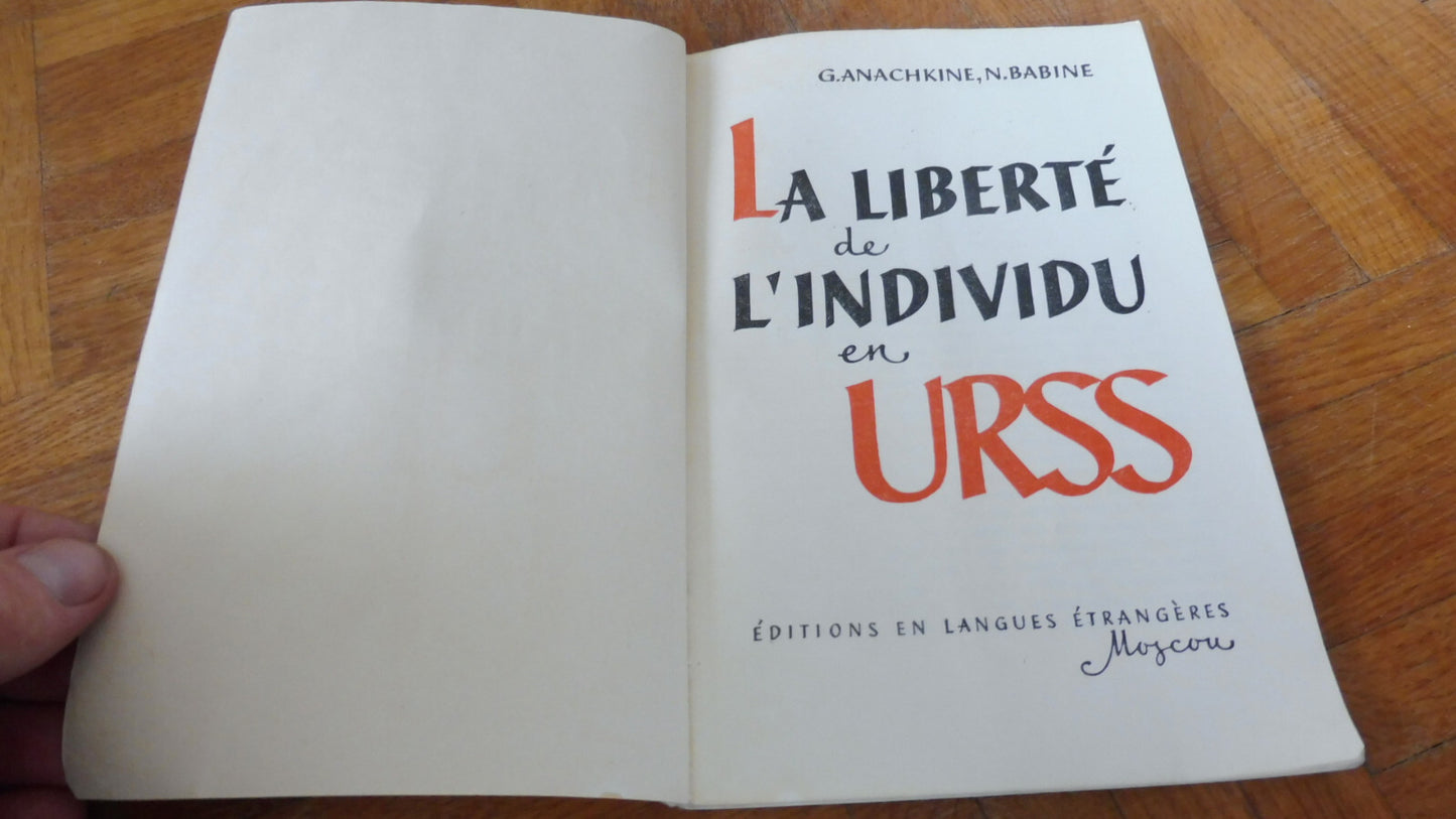 La Liberté de l'individu en URSS (Anachkine & Babine) s.d.
