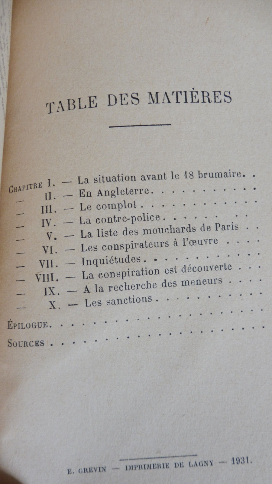 La Contre-police royaliste en 1800 (Ernest d'Hauterive) 1931