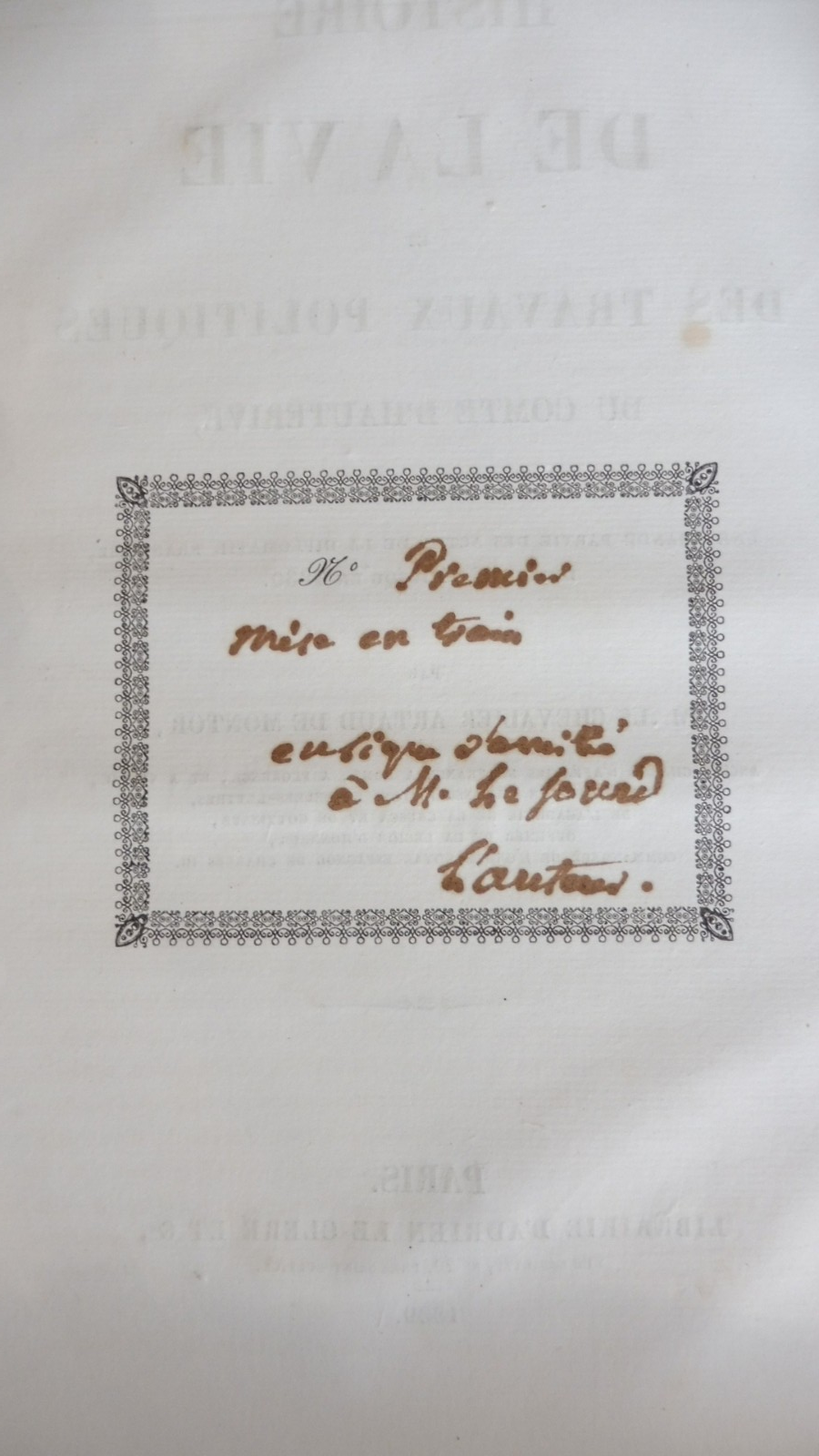 Vie et travaux politiques du Comte De Hauterive (Arthaud De Montor) 1839 EO
