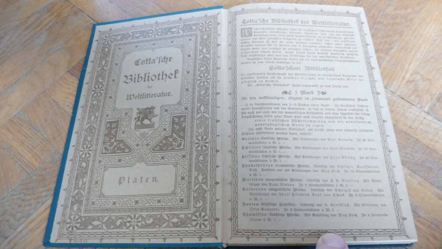 Platens sämtliche Werke (August von Platens) 4 vol.