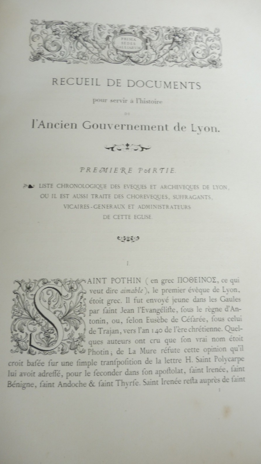 Recueil de docs. pour servir à l'histoire de l'ancien gouvernement de Lyon 1854