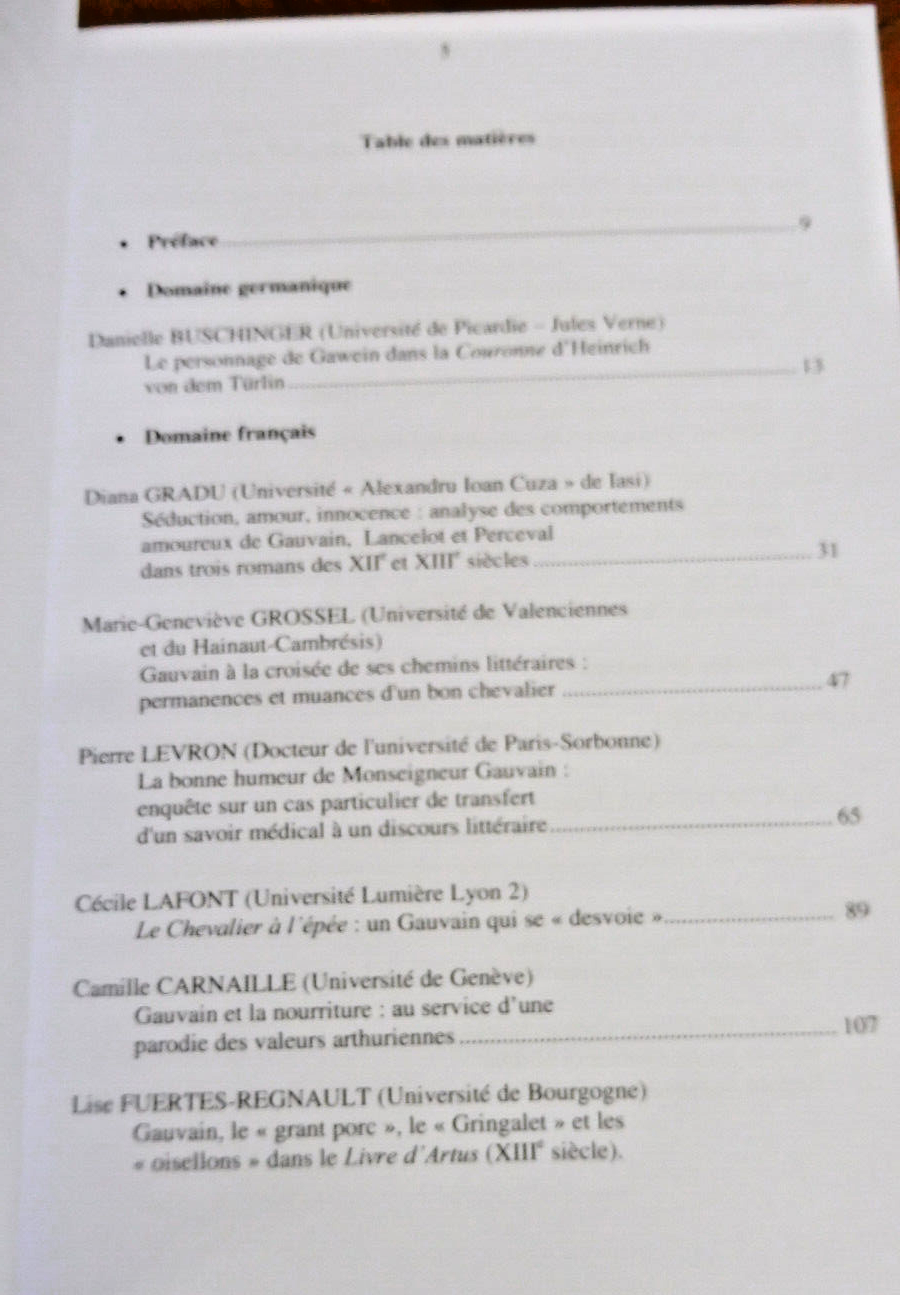 Le Personnage de Gauvain dans la littérature du Moyen Âge (Alamichel dir.) 2015