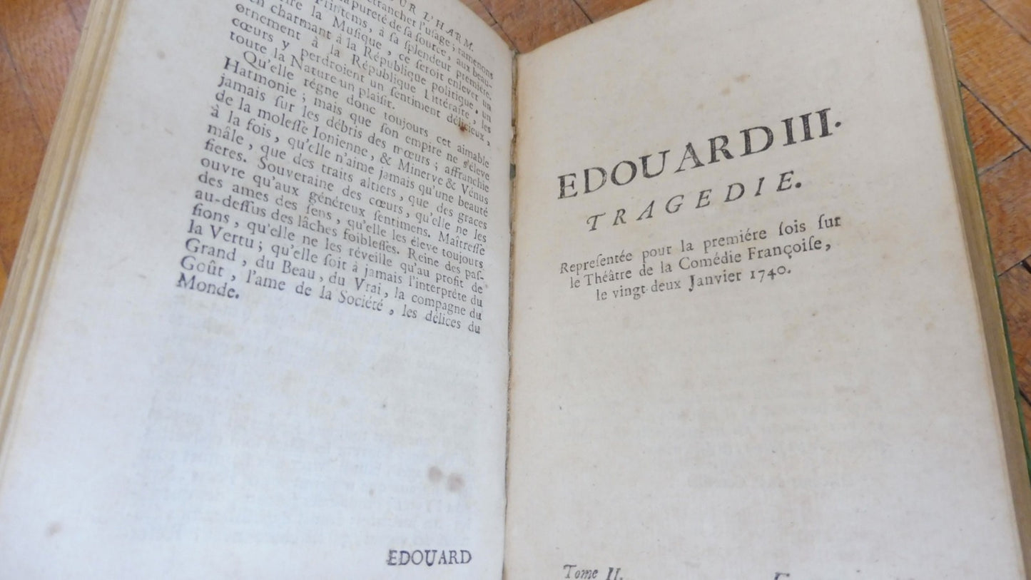 Oeuvres de Monsieur Gresset 1755 2 tomes. en 1 vol.