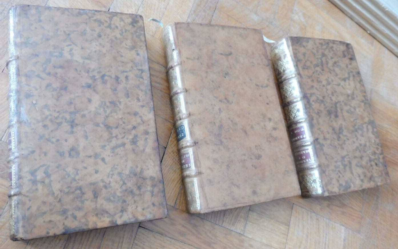 Oeuvres de Massillon 1754-69 3 volumes EX LIBRIS