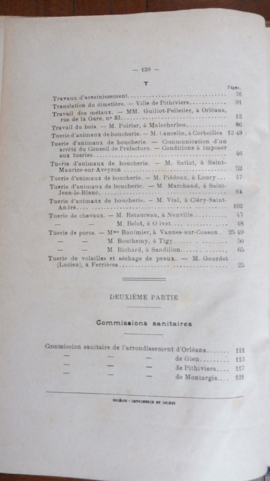 Rapport sur les travaux des Conseils d'Hygiène 1917-1922 (Bissauge) LOIRET
